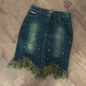 Denim with frills and sparkle detailing